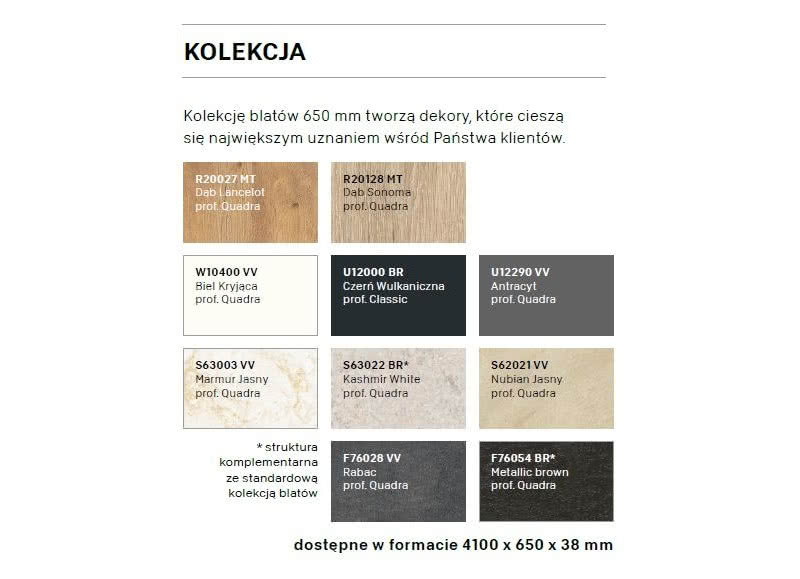 Dekory blatów kuchennych Pfleiderer Dekory blatów kuchennych Pfleiderer