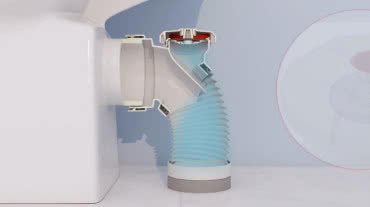 Kolano odpływowe WC AIRCONNECT® – Rewolucja 2-w-1 w Twojej łazience!