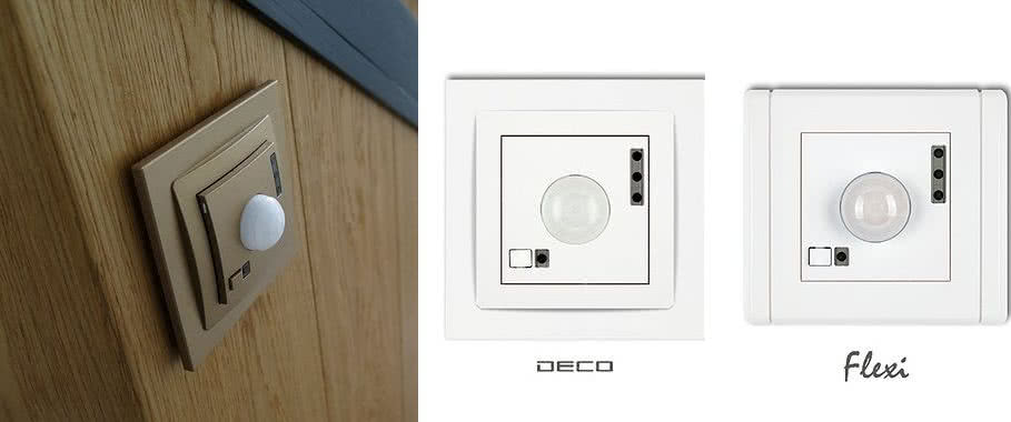 Czujniki ruchu serii DECO oraz FLEXI z sensorem natężenia światła. fot. Karlik Elektrotechnik Czujniki ruchu serii DECO oraz FLEXI z sensorem natężenia światła. fot. Karlik Elektrotechnik